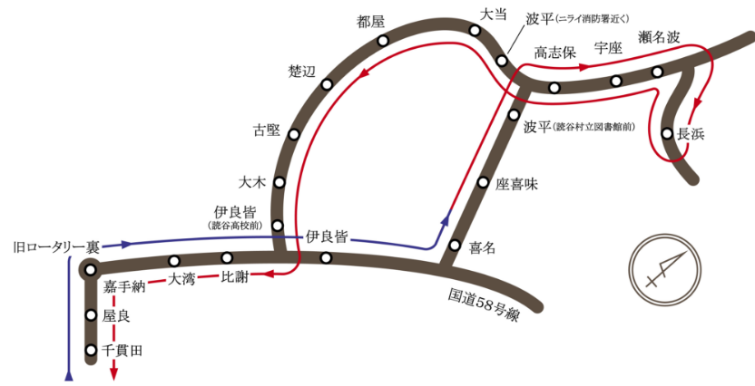 無料巡回バス 読谷コース 案内図